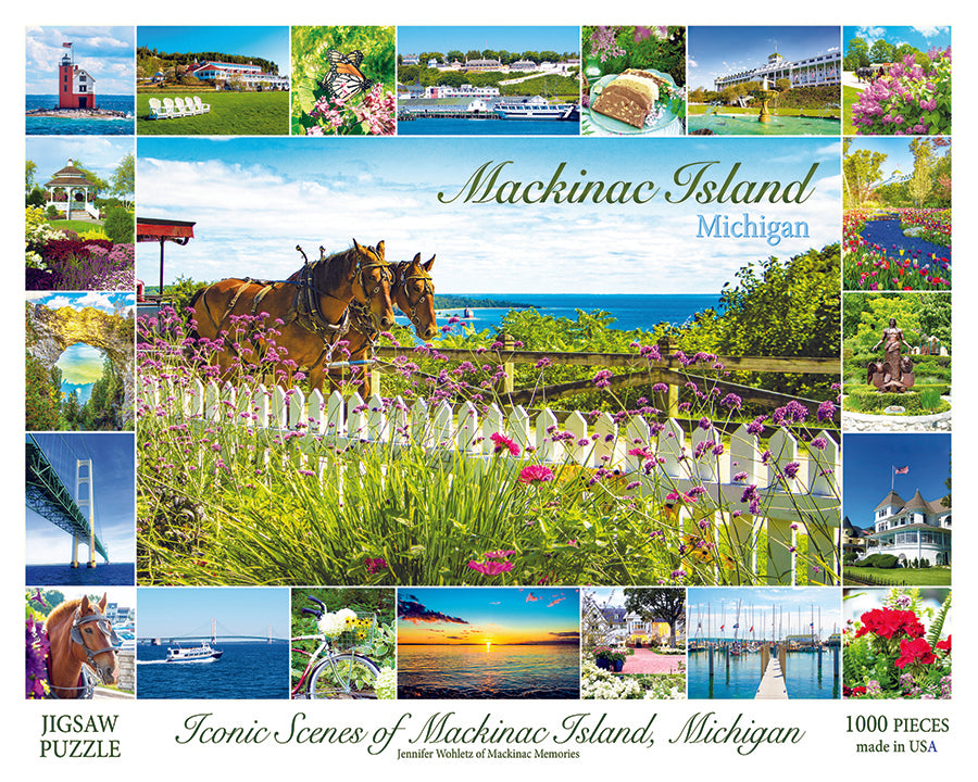 Iconic Scenes of Mackinac Island, Michigan puzzle by Jennifer Wohletz of Mackinac Memories.
