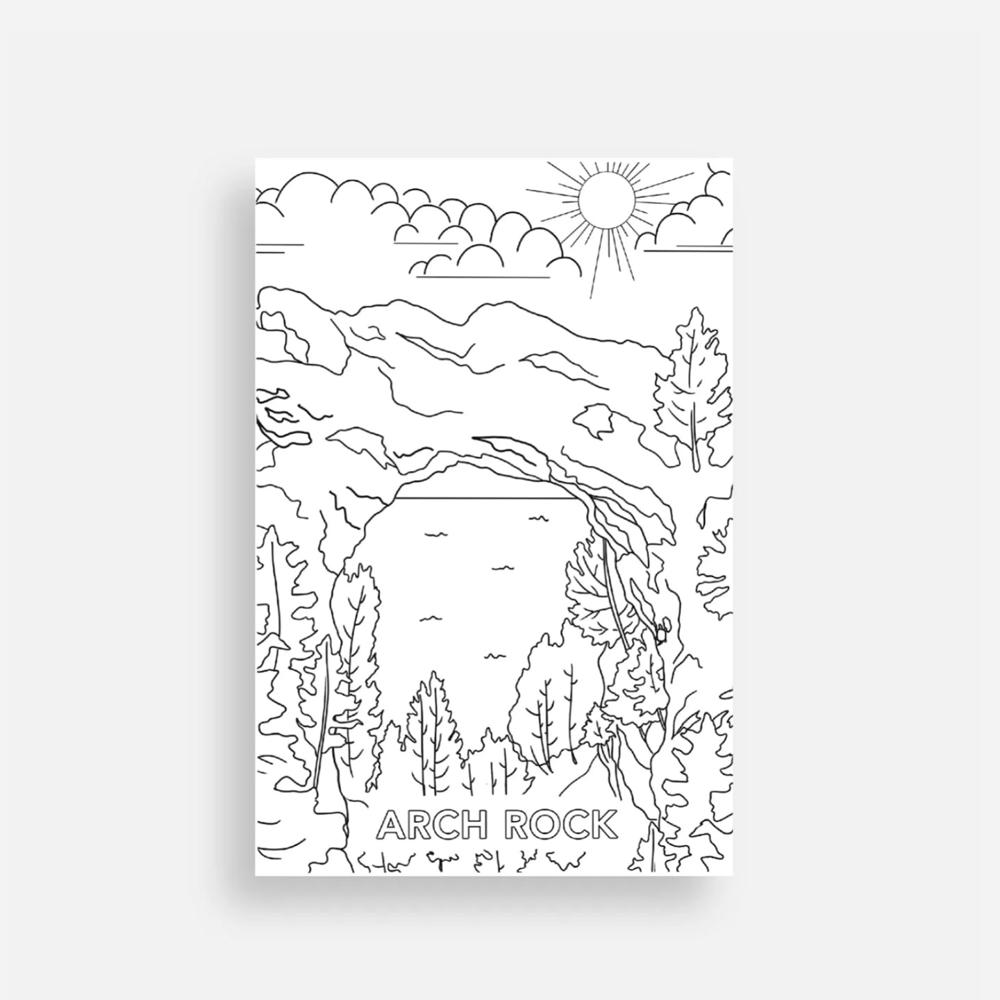 Mackinac Island Arch Rock Coloring Postcard