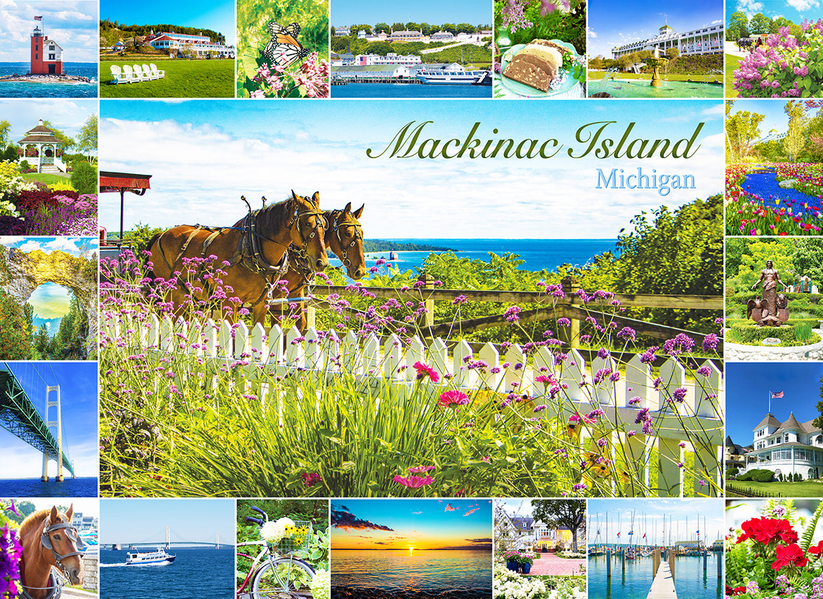 Iconic Scenes of Mackinac Island, Michigan puzzle by Jennifer Wohletz of Mackinac Memories.