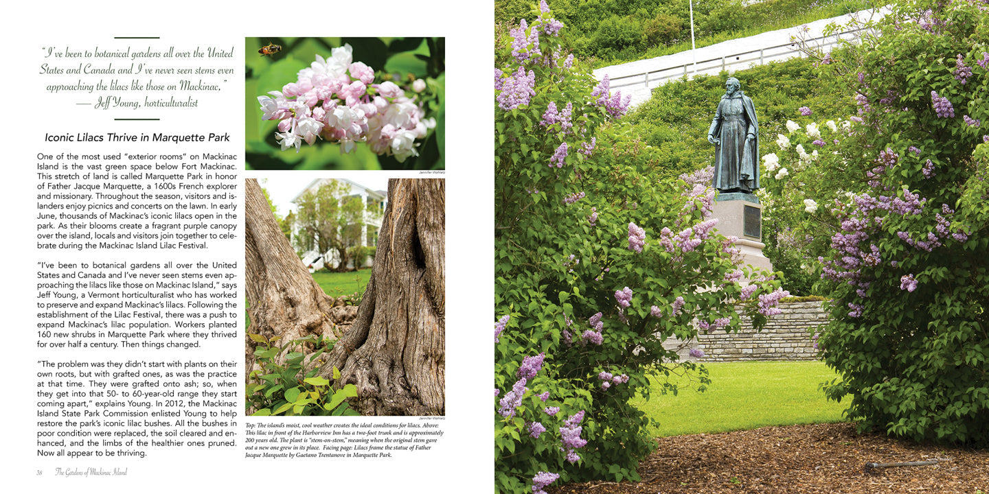 The Gardens of Mackinac Island, a coffee table book by Sue Allen and Jack Barnwell.  Photography by Jennifer Wohletz.