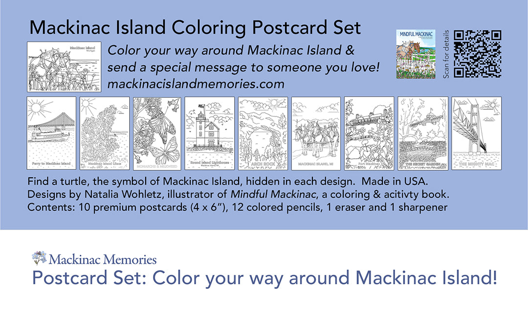 Coloring Postcard Set - Mackinac Island