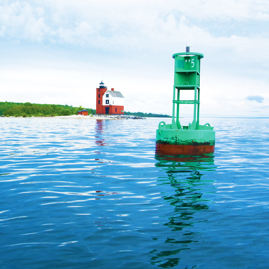 Morning Light on Round Island photograph by Jennifer Wohletz of Mackinac Memories.