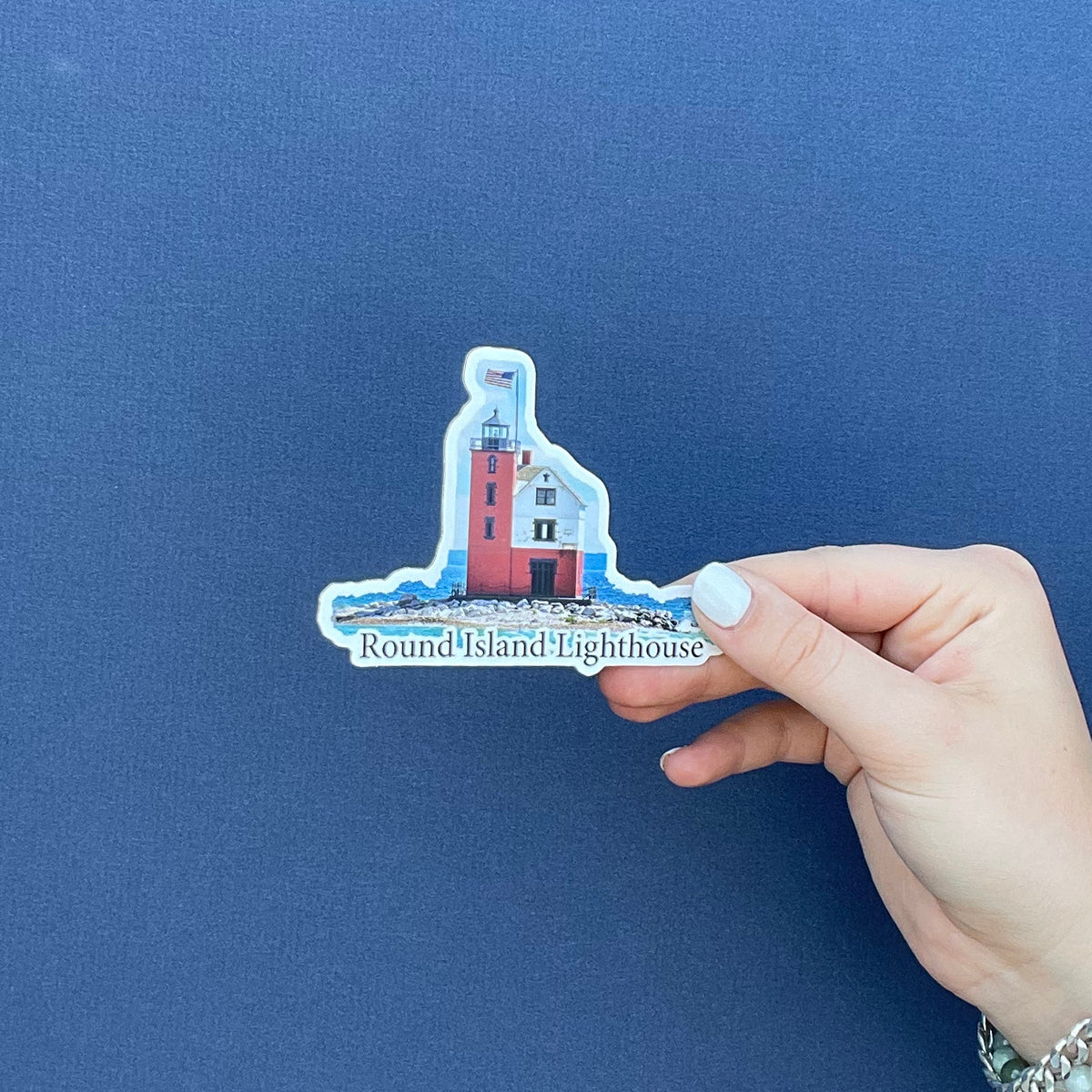 Round Island Lighthouse Vinyl Sticker