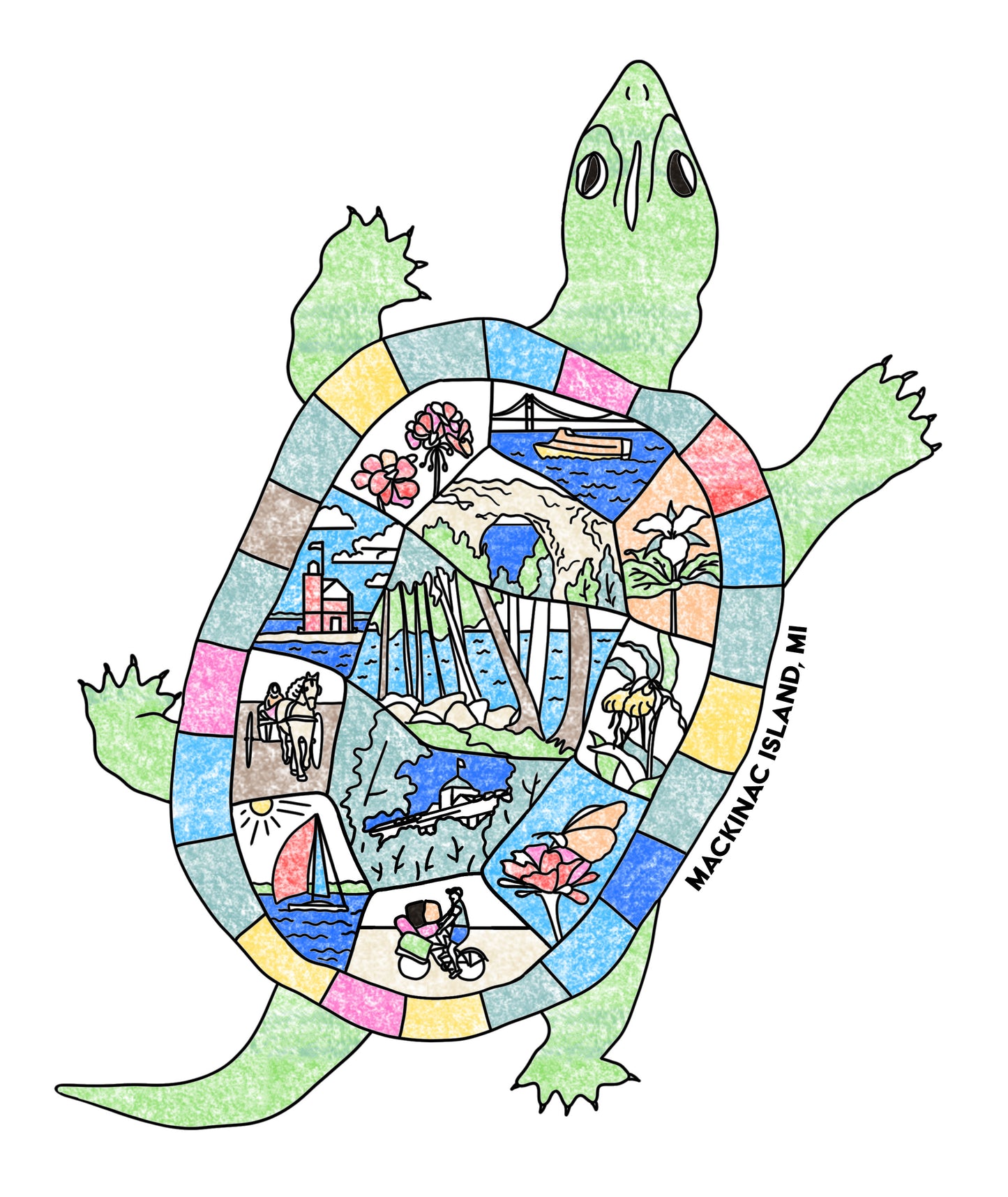Mackinac Turtle Vinyl Sticker