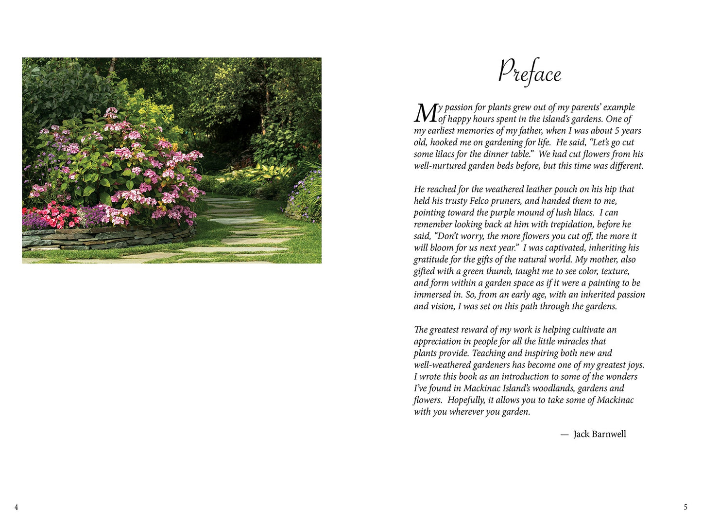 An Introduction to the Gardens of Mackinac Island Book by Jack Barnwell and Jennifer Wohletz.