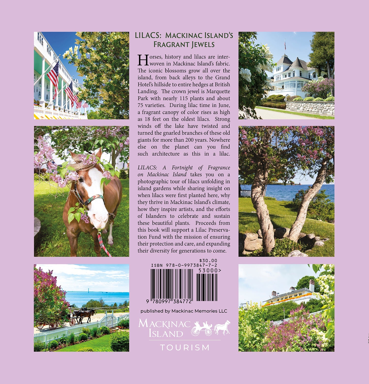 LILACS – A Fortnight of Fragrance on Mackinac Island, takes readers on a photographic tour of the iconic blooms unfolding all over Mackinac Island. Published by Mackinac Memories.