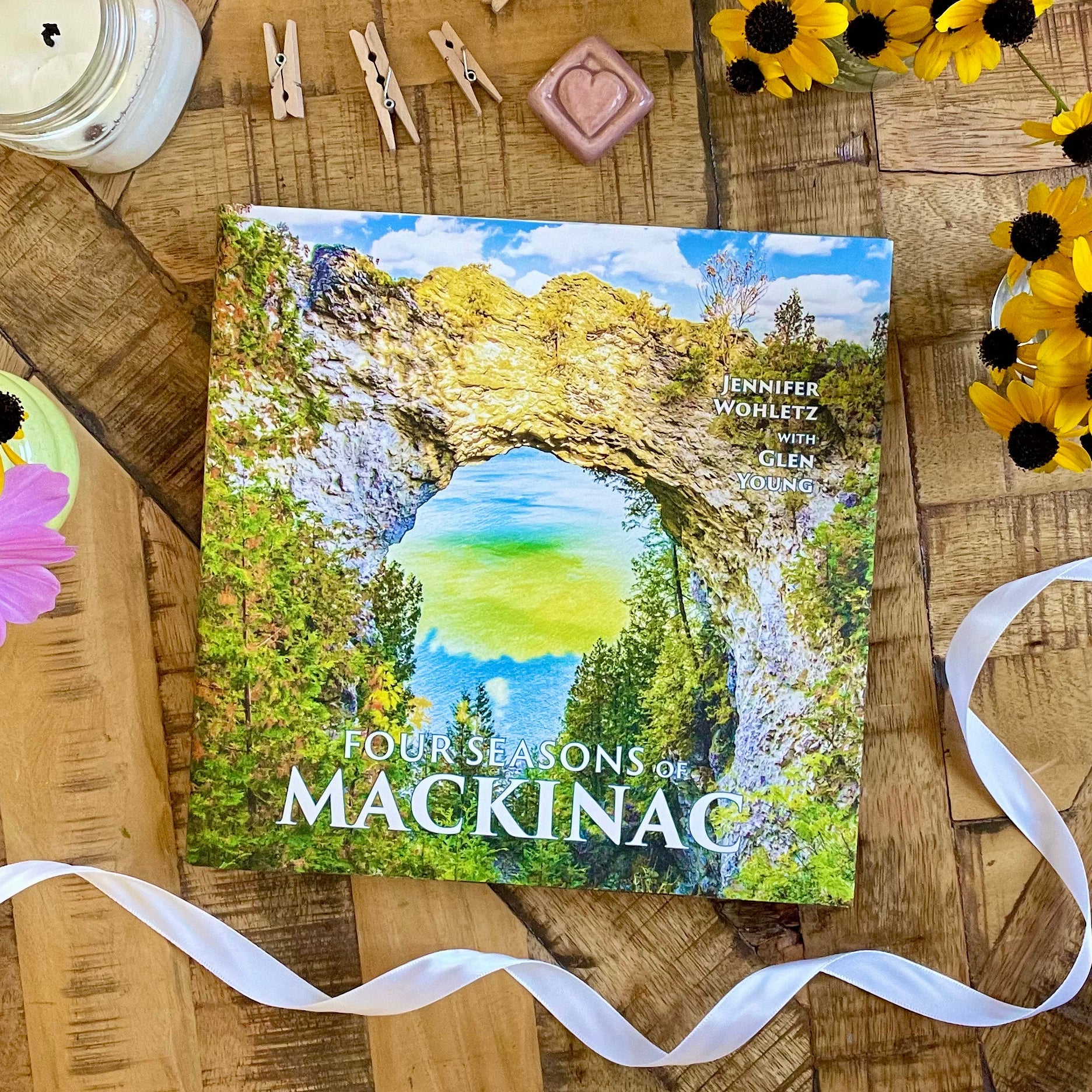 Four Seasons of Mackinac coffee table book by Jennifer Wohletz & Glen Young. Published by Mackinac Memories