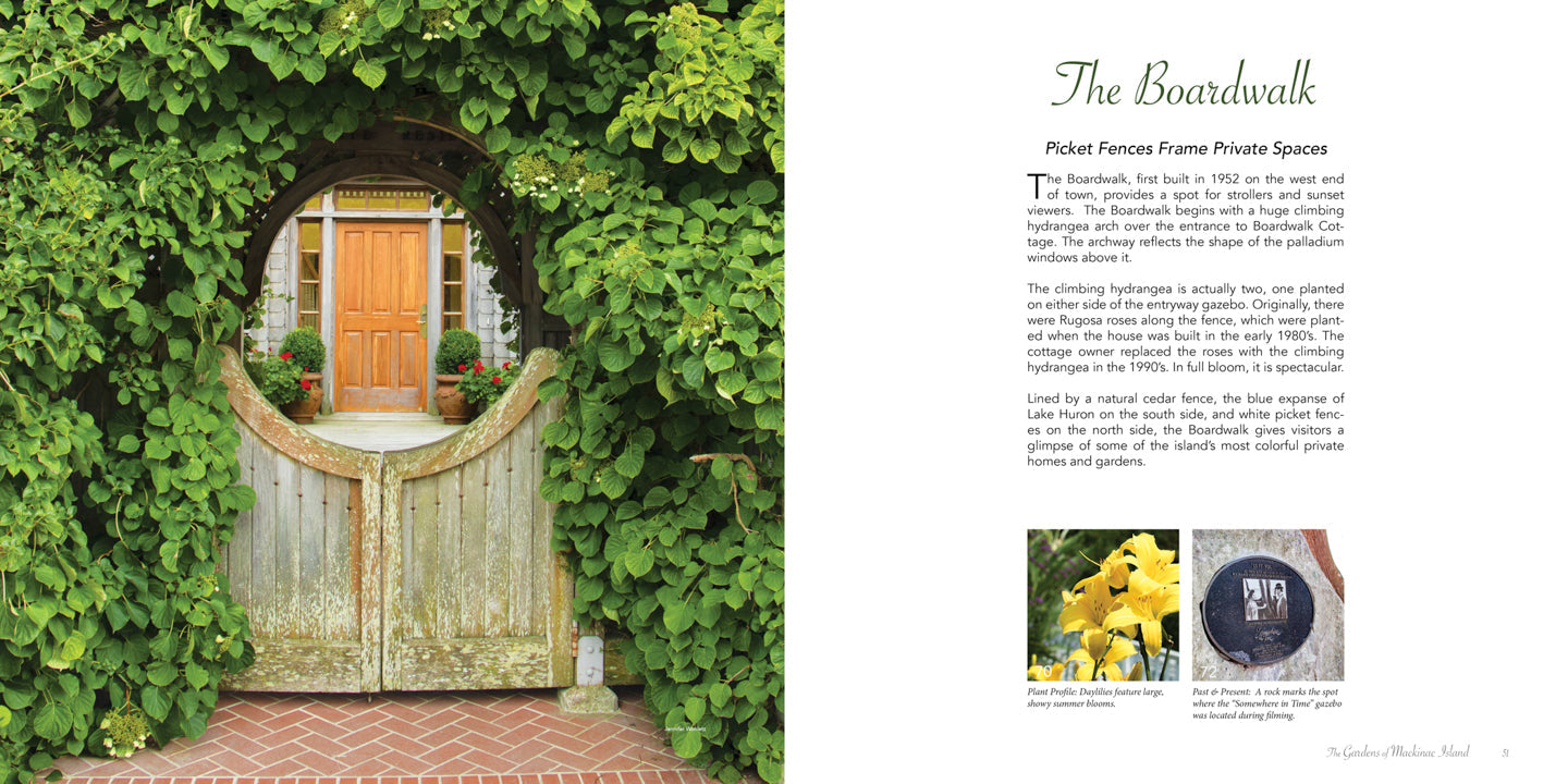 The Gardens of Mackinac Island, a coffee table book by Sue Allen and Jack Barnwell.  Photography by Jennifer Wohletz.